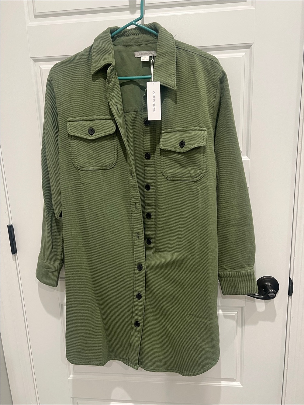 Outerknown Olive Green blanket shirt dress